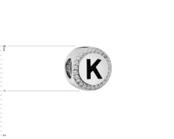 Zawieszka srebrna beads - litera K