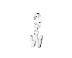 Zawieszka srebrna beads - litera W