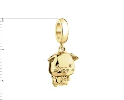Zawieszka srebrna beads - świnka