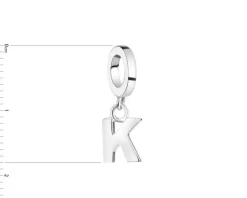 Zawieszka srebrna beads - litera K