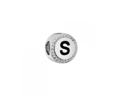 Zawieszka srebrna beads - litera S