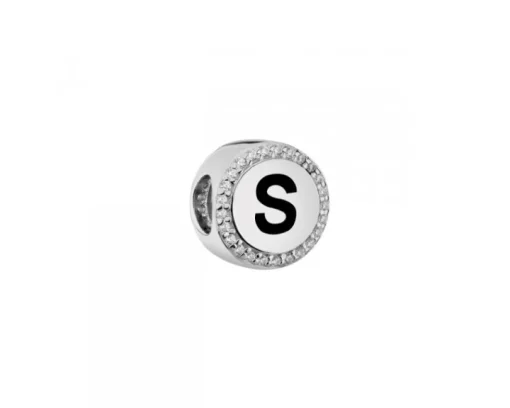 Zawieszka srebrna beads - litera S