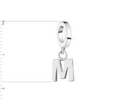 Zawieszka srebrna beads - litera M