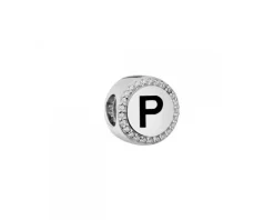 Zawieszka srebrna beads - litera P