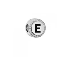 Zawieszka srebrna beads - litera E
