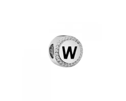 Zawieszka srebrna beads - litera W