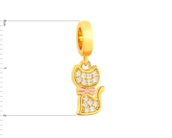 Zawieszka srebrna beads z cyrkoniami - kot