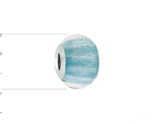Zawieszka srebrna beads ze szkłem murano