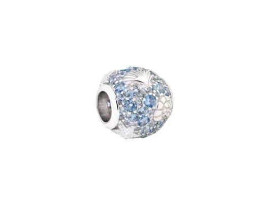 Zawieszka srebrna beads z cyrkoniami - muszelki