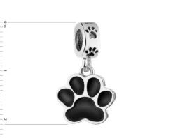 Zawieszka srebrna beads z emalią - łapka