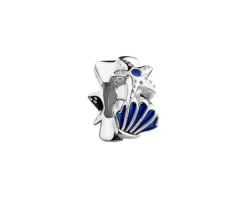 Zawieszka srebrna beads z cyrkoniami - stoper - rozgwiazda, muszelka