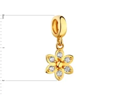 Zawieszka srebrna beads z cyrkoniami - kwiat