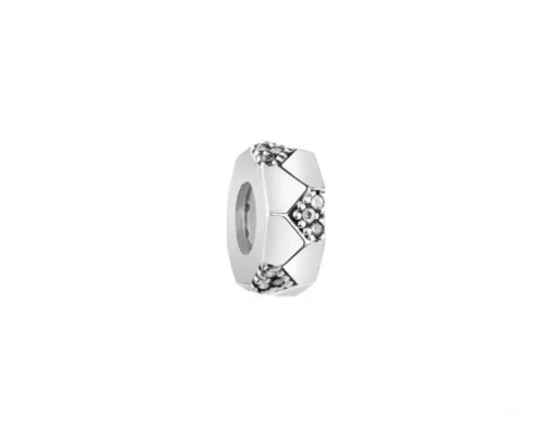 Zawieszka srebrna beads z cyrkoniami - stoper