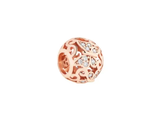 Zawieszka srebrna beads z cyrkoniami - motyle