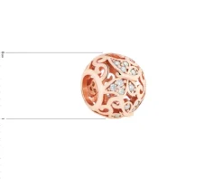 Zawieszka srebrna beads z cyrkoniami - motyle