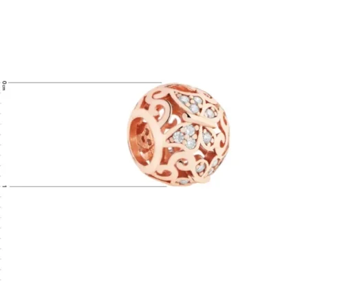 Zawieszka srebrna beads z cyrkoniami - motyle