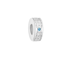 Zawieszka srebrna beads z cyrkoniami - stoper