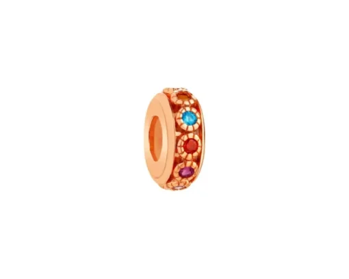 Zawieszka srebrna beads z cyrkoniami - stoper