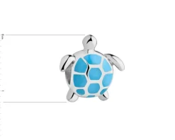 Zawieszka srebrna beads z emalią - żółw