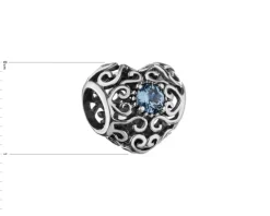 Zawieszka srebrna beads z cyrkoniami - serce