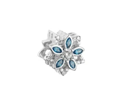 Zawieszka srebrna beads z cyrkoniami - kwiat