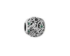 Zawieszka srebrna beads z cyrkoniami - ptak