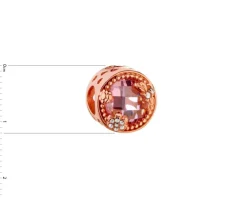 Zawieszka srebrna beads z cyrkoniami - kwiat, ważka