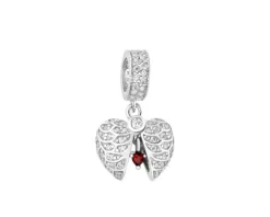 Zawieszka srebrna beads z cyrkoniami - serce