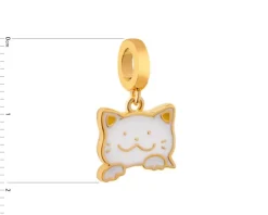 Zawieszka srebrna beads z emalią - kot