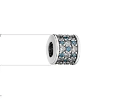 Zawieszka srebrna beads z cyrkoniami i emalią - mama, serce
