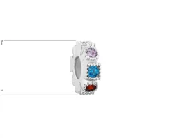 Zawieszka srebrna beads z cyrkoniami - stoper