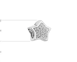 Zawieszka srebrna beads z cyrkoniami - gwiazda