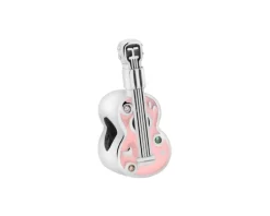 Zawieszka srebrna beads z cyrkoniami i emalią - gitara
