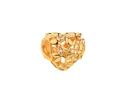 Zawieszka srebrna beads z cyrkoniami - serce