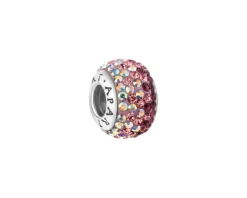 Zawieszka srebrna beads z kryształami
