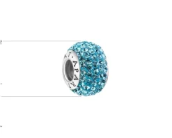 Zawieszka srebrna beads z kryształami