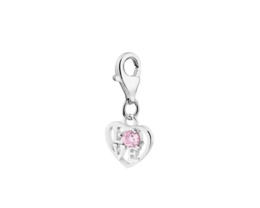 Zawieszka srebrna charms - serce, love