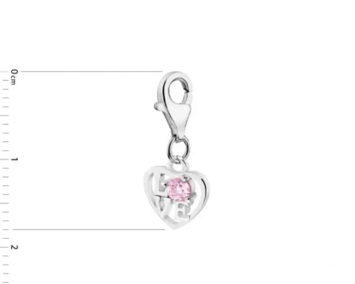 Zawieszka srebrna charms - serce, love