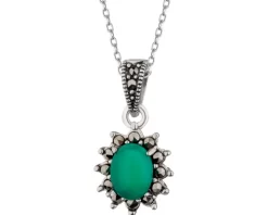 Zawieszka srebrna z agatem i markasytami