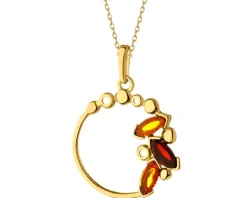 Zawieszka srebrna z bursztynem - koło