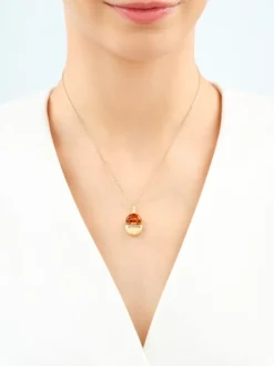 Zawieszka srebrna z bursztynem