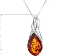 Zawieszka srebrna z bursztynem
