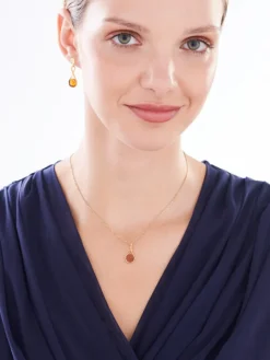 Zawieszka srebrna z bursztynem