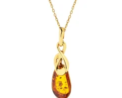 Zawieszka srebrna z bursztynem