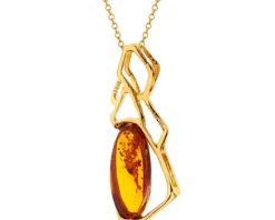 Zawieszka srebrna z bursztynem