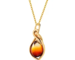 Zawieszka srebrna z bursztynem