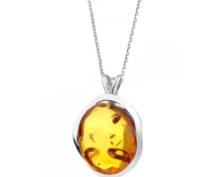 Zawieszka srebrna z bursztynem