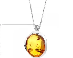 Zawieszka srebrna z bursztynem