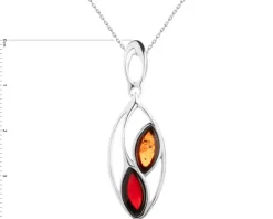 Zawieszka srebrna z bursztynem