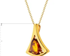 Zawieszka srebrna z bursztynem